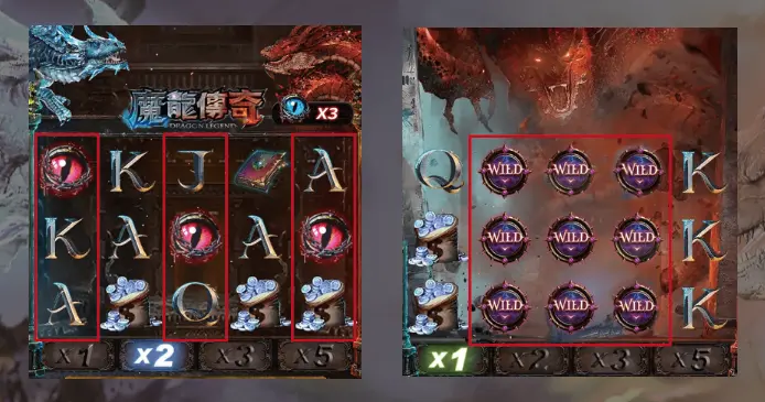 此外有 百搭符號 & 免費遊戲符號