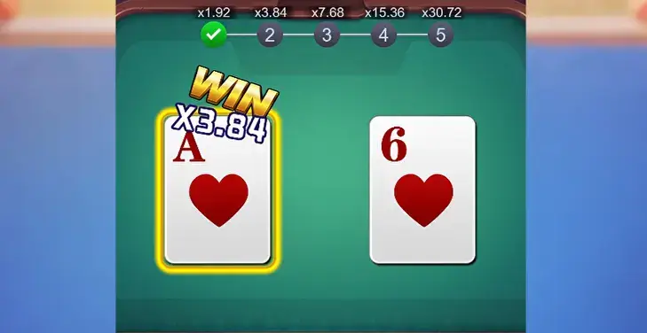 GB電子 幸運大翻倍 猜大小（紅藍比大小）：以撲克牌強度決勝